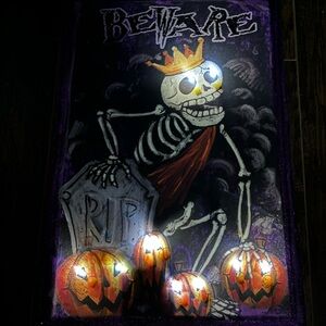 🆕Light Up “Beware” Halloween Canvas